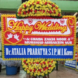 Bunga Papan Happy Wedding 012